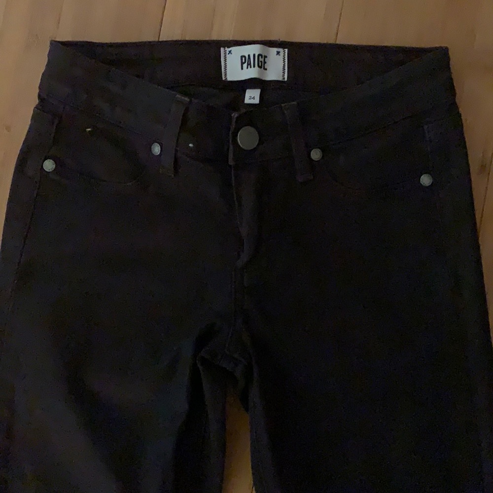 Pants-skinny jeans in a purple color by the brand Paige.
